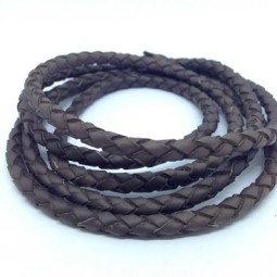 Шнур 4x3 мм тип U0571 коричневий шоколад плетений Італія